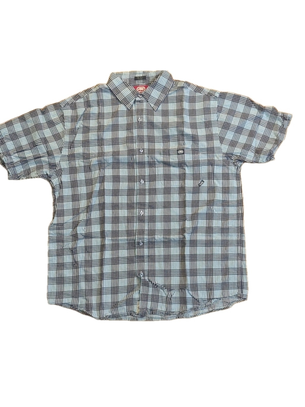 Ecko Unltd Plaid Short Sleeve Button Down Shirt XL